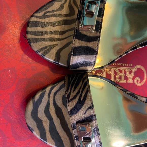 Carlos by Carlos Santana zebra print sandal sz 9 - Picture 5 of 6